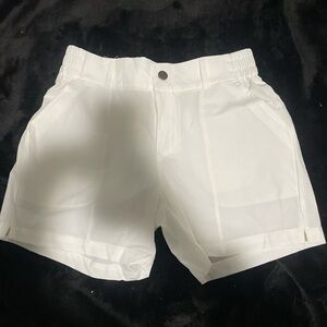 Elegant White Women's Flat Front Shorts